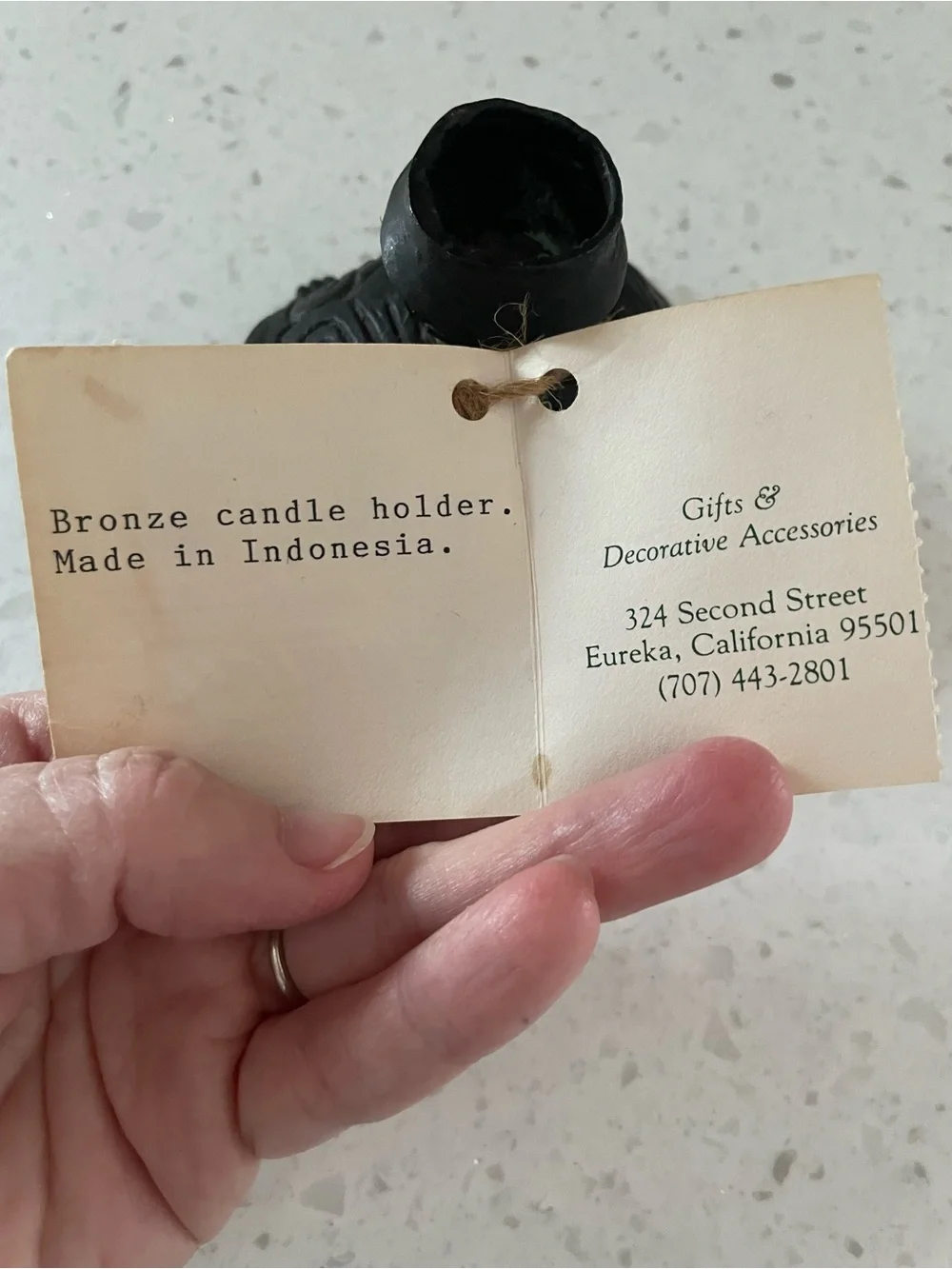 Turtle Bronze Candle Holder Made in Indonesia Town & Country NWT
